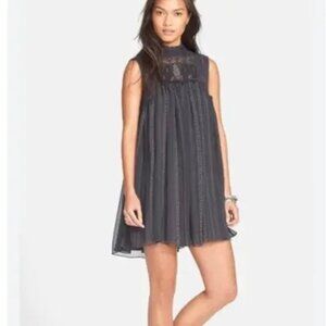 Free People Penny Georgette Babylon Dress in Deep Navy XS (Extra-Small)